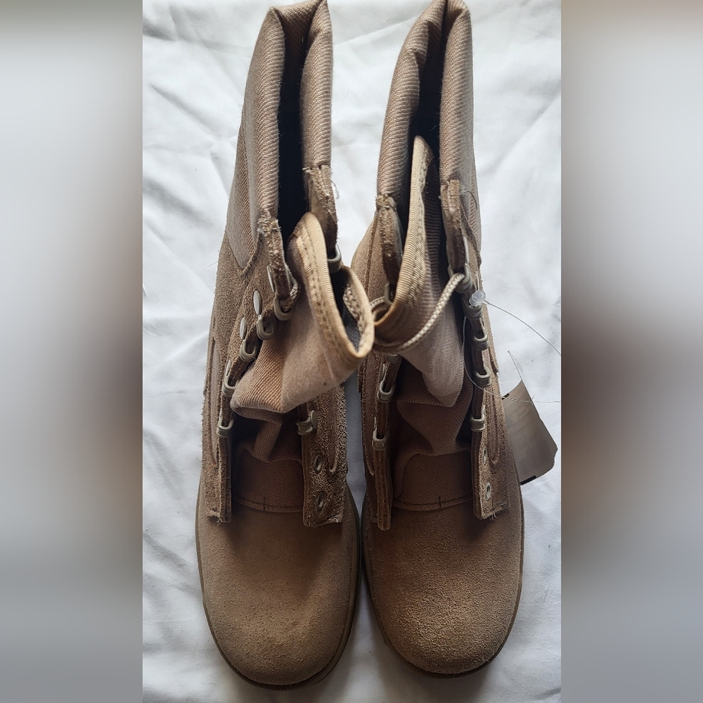 Tan Lace-Up Combat Boots